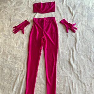 hot pink two piece